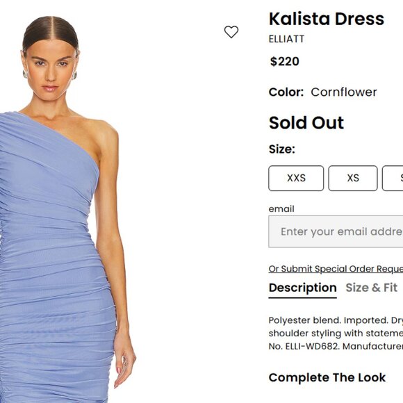 Kalista Dress In Cornflower Elliatt - Picture 3 of 5